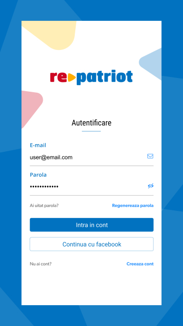 Repatriot - Aplicatie Mobile pentru listare oportunitati de business si joburi Diaspora